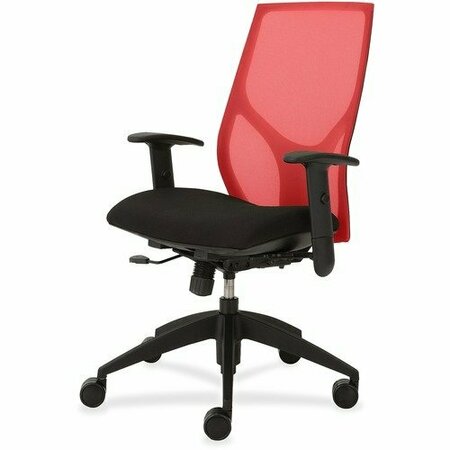 9TO5 SEATING Task Chair, Synchro, Hgt-adj T-Arms, 25inx26inx39in-46in, RD/Onyx NTF1460Y1A8M501